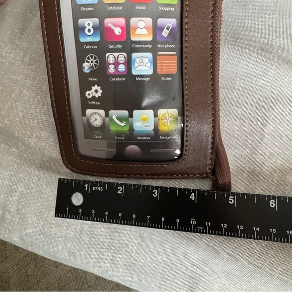 Adrienne Vittadini Brown Designer Tote Bag with Phone Bag - Picture 16 of 16